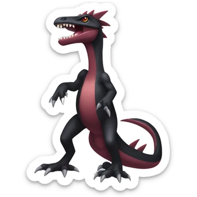 cool edgy black and maroon Dark-type nargacuga Salazzle reptile Pokémon full body sticker
