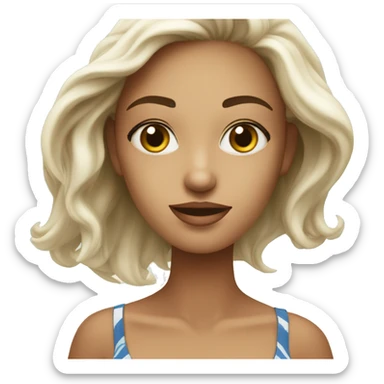 A beach girl white ￼ sticker