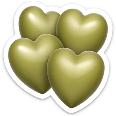 Balls in the form of pale olive hearts sticker