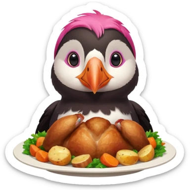 pink puffin roast dinner sticker