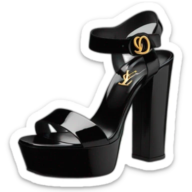 Ysl TRIBUTE PLATFORM SANDAL black PATENT LEATHER sticker