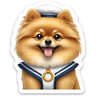 Pomeranian wearing sailor costume sticker