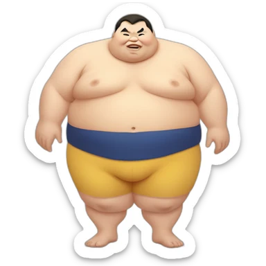 Fat sumo wrestler with Down syndrome sticker