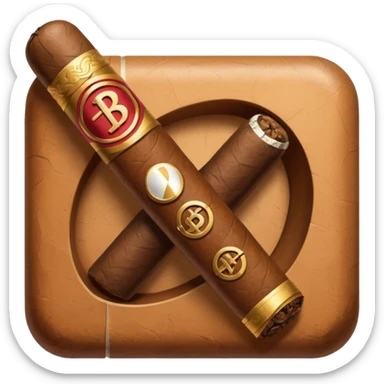 cigar with bloc symbol in ios style horizontaly sticker