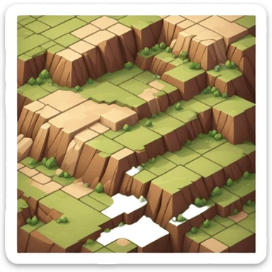 isometric rugged terrain tile sticker