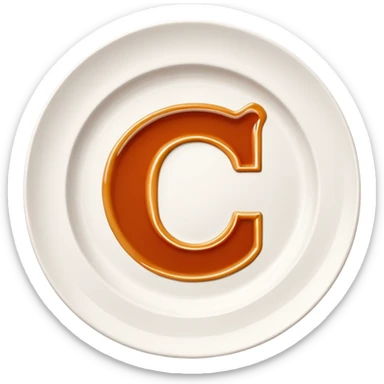 A modern icon of a white ceramic plate with a refined sauce drizzle shaped like the letter C, subtly expressing the CatchTable brand identity. Use a sleek, minimal style.
The sauce drizzle should include a color #FF3D00.
Soft shadows, simple lines, high-end visual mood. sticker