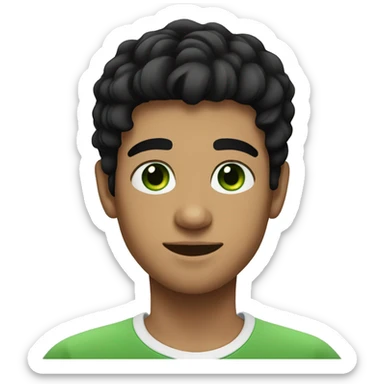 Young men with Black hair and green eyes sticker