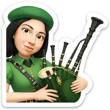 Green Bagpiper sticker