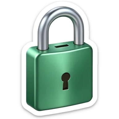 small green lock, minimal design sticker