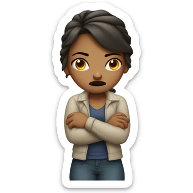 angry girl arguing sticker