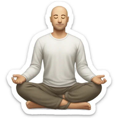european man meditating sticker