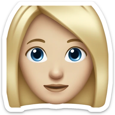 Blonde blue eyed girl with straight hair  sticker