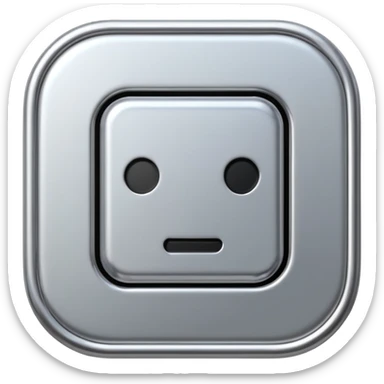 A futuristic microchip emoji made of polished silver chrome, minimal circuit details, smooth metallic surface, soft lighting, iOS emoji style, centered, clean white background sticker