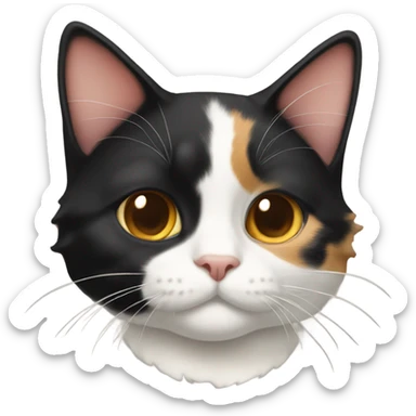 Calico cat with tuxedo cat  sticker