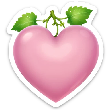Pale pink heart with the grape sticker