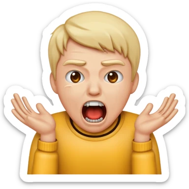 An iPhone emoji of someone screaming while choking themselves  sticker