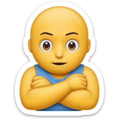 mad emoji with arms folded sticker