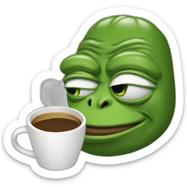 pepe with a coffee sticker