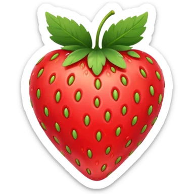 Strawberry shaped like a heart sticker