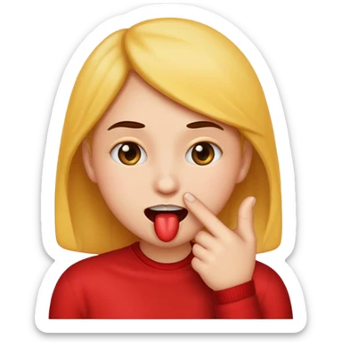 Quiero un emoji que este enamorado y se muerda el dedo  sticker