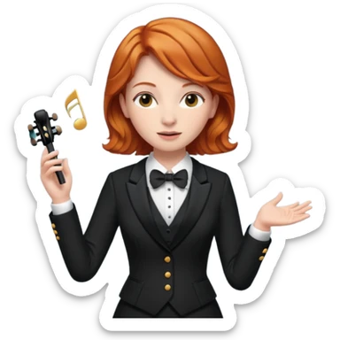 Ginger haired female conducting music sticker