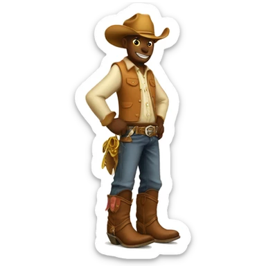 Cow with cowboyboots sticker