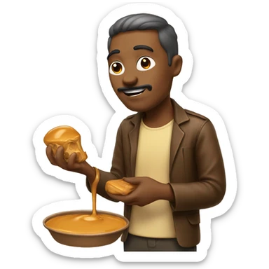 Hombre remando en dulce de leche  sticker