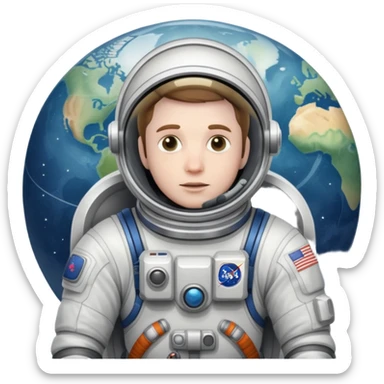 Man lost in space with a map  sticker