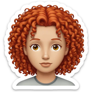 cabelo ruivo cacheado sticker