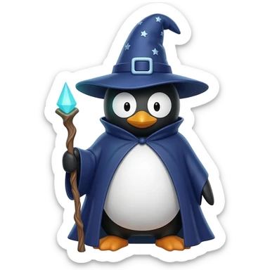 Penguin Wizard sticker