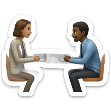 meeting of two people sticker