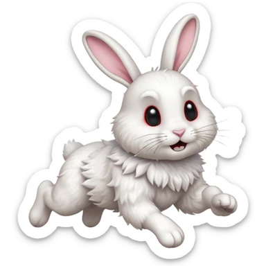 White rabbit running I’m late emoji  sticker