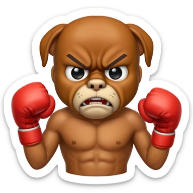 angry  boxer  sticker