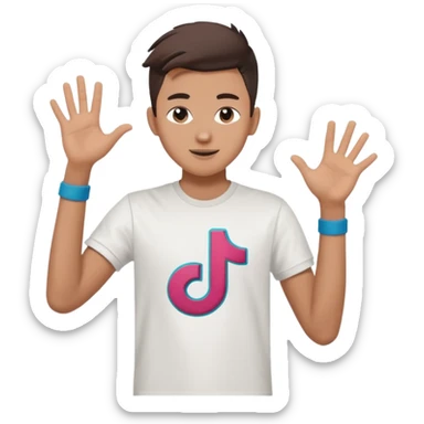 boy tiktok dance half body no tiktok logo sticker