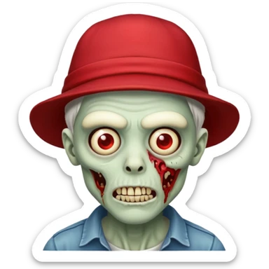 zombie in red hats sticker