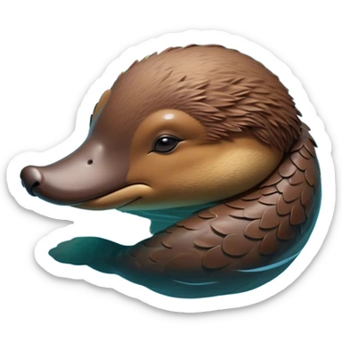 Meme-Worthy Cute Sleeping Platypus Portrait Emoji, Head resting peacefully with a contented smile, showcasing a unique, streamlined build and a luxuriously soft brown fur, eyes shut in a serene, restful float, Simplified yet hilariously adorable features, highly detailed, glowing with a soft, drowsy light, high shine, relaxed and utterly lovable, stylized with an air of playful laziness, bright and heartwarming, soft glowing outline, capturing the essence of a comically sleepy platypus, so meme‐worthy it feels like it could instantly become the next viral sensation of adorable slumber! sticker