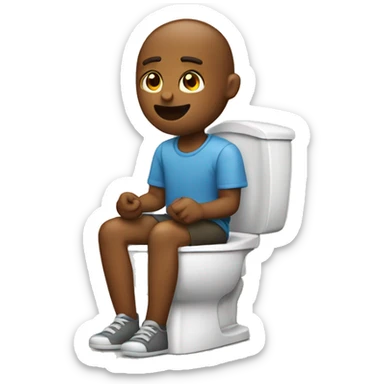Sitting on toilet  sticker