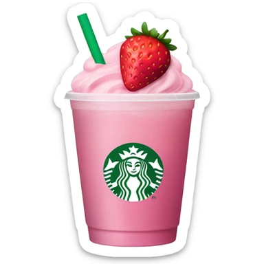 Starbucks pink drink with strawberries sticker