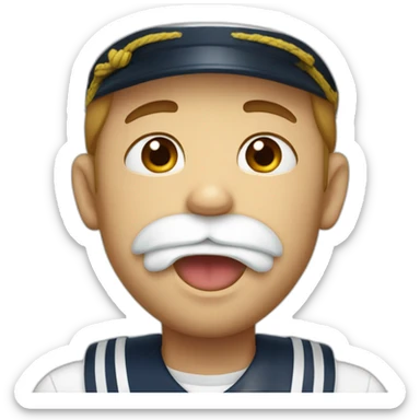 Sailor with saliva drooling sticker