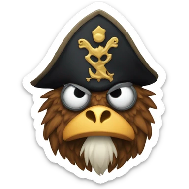 An evil pirate griffin with eye patch and sinister  grin sticker
