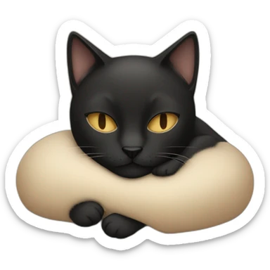 Beige and black cat sleeping together sticker