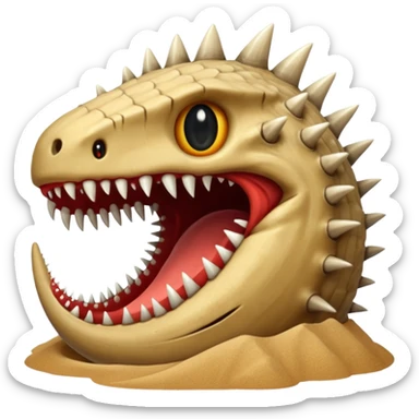 Sand worm from dune make the face a hole with long spiky teeth sticker