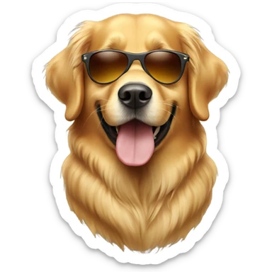 Golden retriever wearing sunglasses sticker