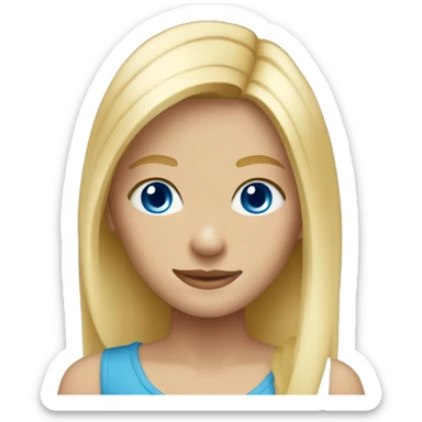 Blonde hair, blue eyes girl Age 13 sticker