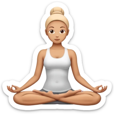 person in yoga lotus position meditation pose sticker
