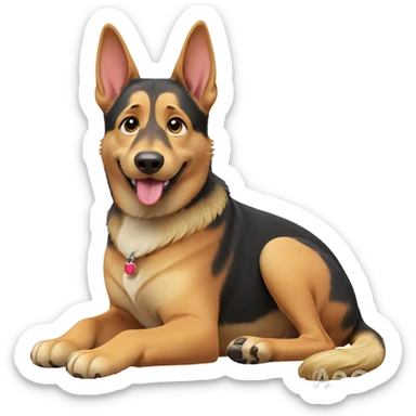 playful pup with tongue out sticker
