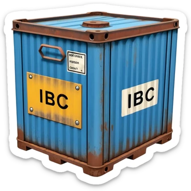 create a ibc container with sign out words sticker