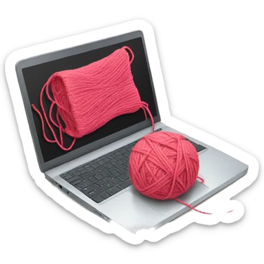 Laptop and yarn sticker
