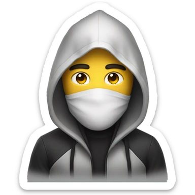 hacker in front of PC sticker