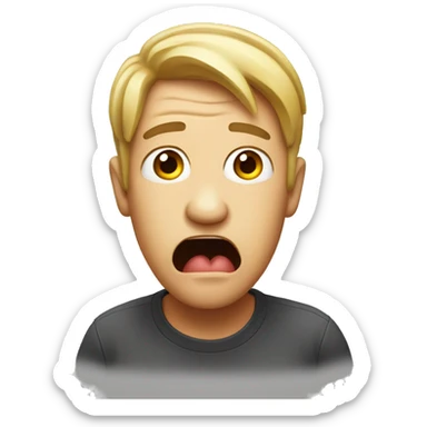Confused face with tongue out sticker